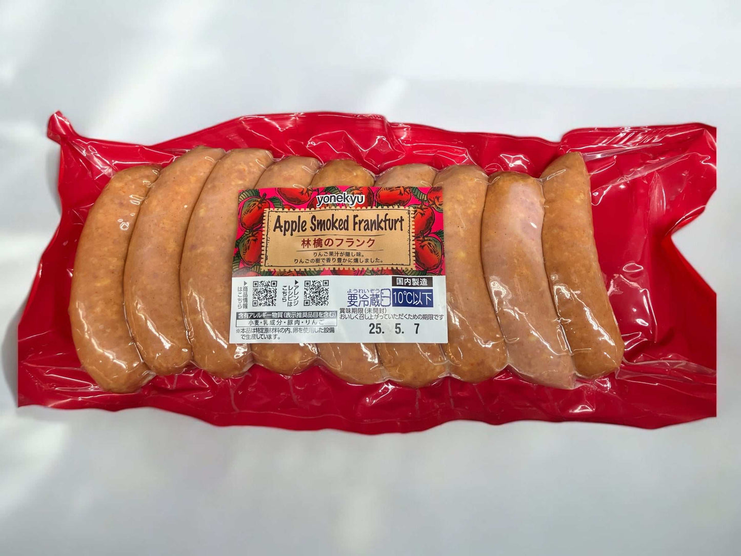 冷蔵商品 米久 粗挽きアップルスモークドフランク 837g パッケージ入りソーセージ