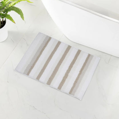 WELHOME バスラグ 45cm x 60cm 2個パック カラー タンストライプ