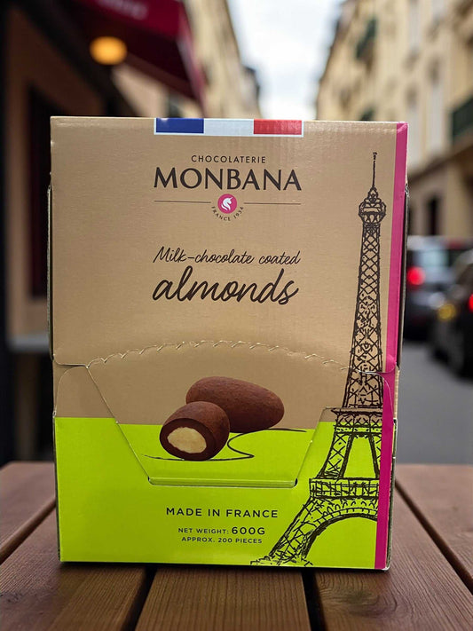 モンバナミルクチョコレートアーモンド600gフランス製ココアパウダー仕上げ