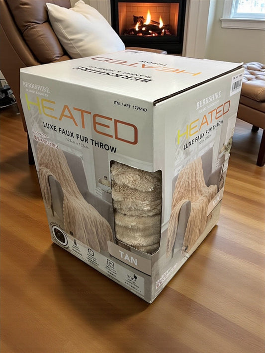 電気大判ひざ掛け 127cm x 152cm   BERKSHIRE BLANKET  カラー タン