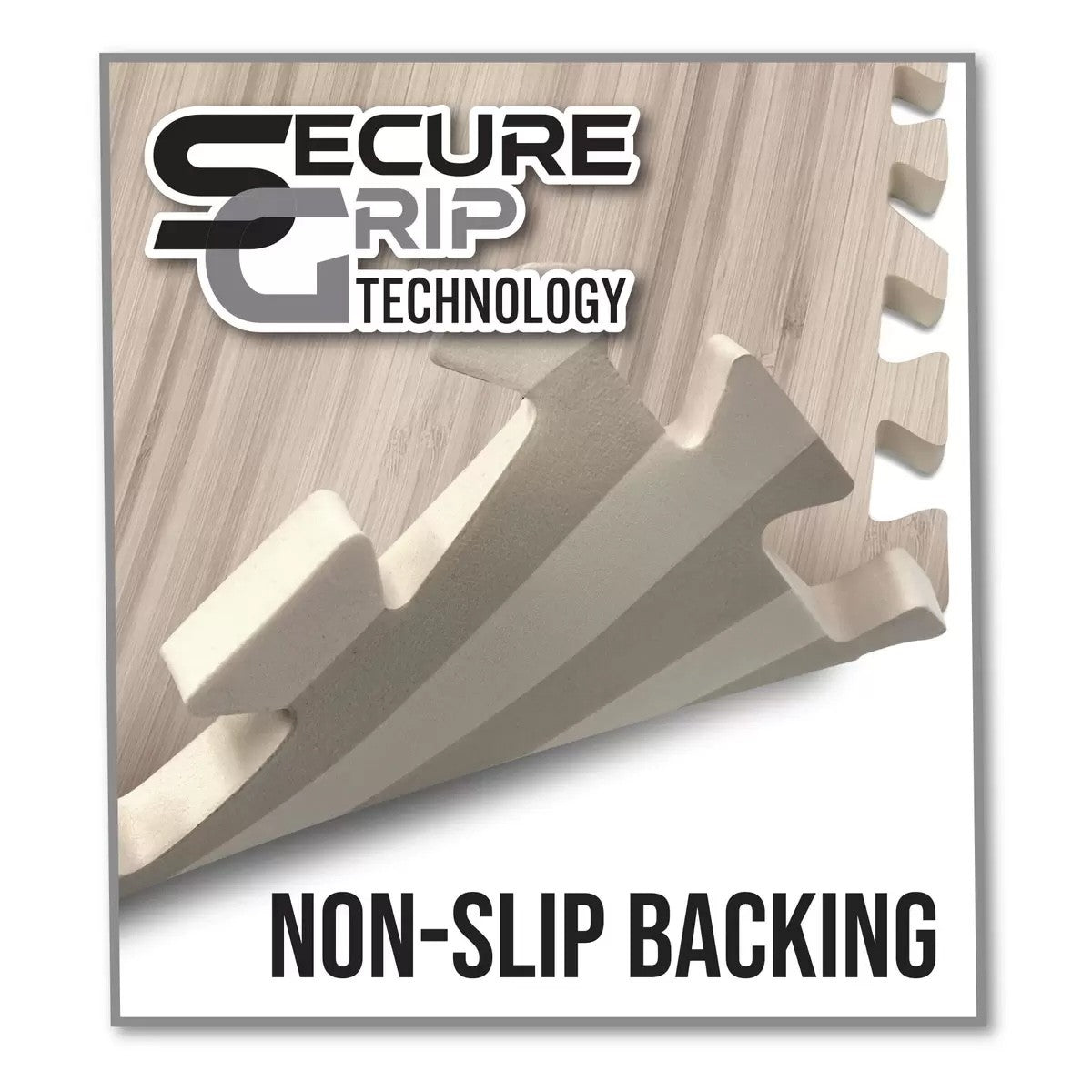 Best Step 9-piece anti-slip joint mats in bleached oak, 61x61cm, 12mm thick, durable and easy-to-clean floor mats