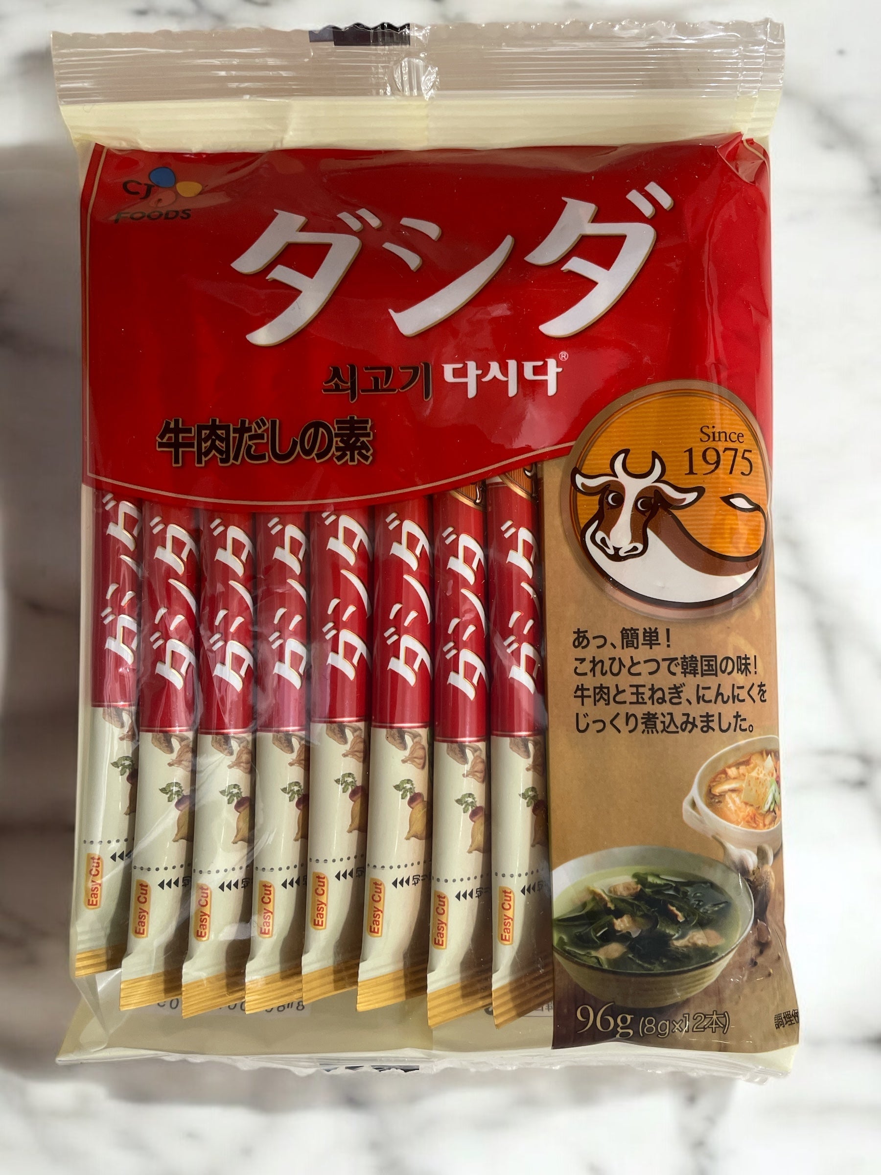 CJ 牛肉 ダシダ 8g x 12本パック、韓国料理用牛肉調味料