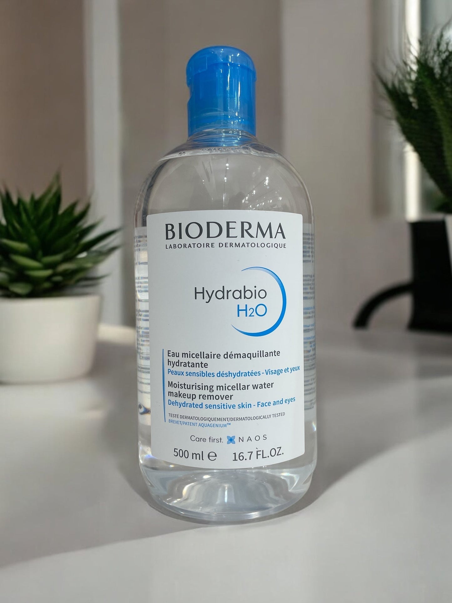 ビオデルマ イドラビオ H2O クレンジングウォーター 500ml, 敏感肌向けメイク落とし, フランス製, 化粧水使用可.