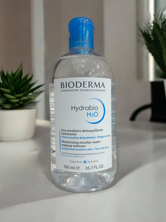 ビオデルマ イドラビオ H2O クレンジングウォーター 500ml, 敏感肌向けメイク落とし, フランス製, 化粧水使用可.