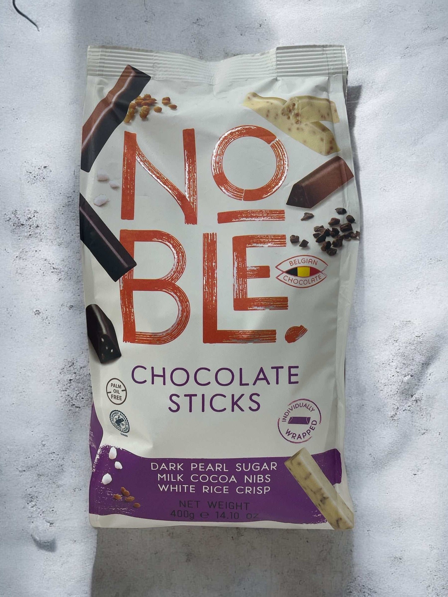 ノーブル ベルギー チョコレート スティック ミックス 400g パッケージ, ダーク, ミルク, ホワイトのチョコレート種類