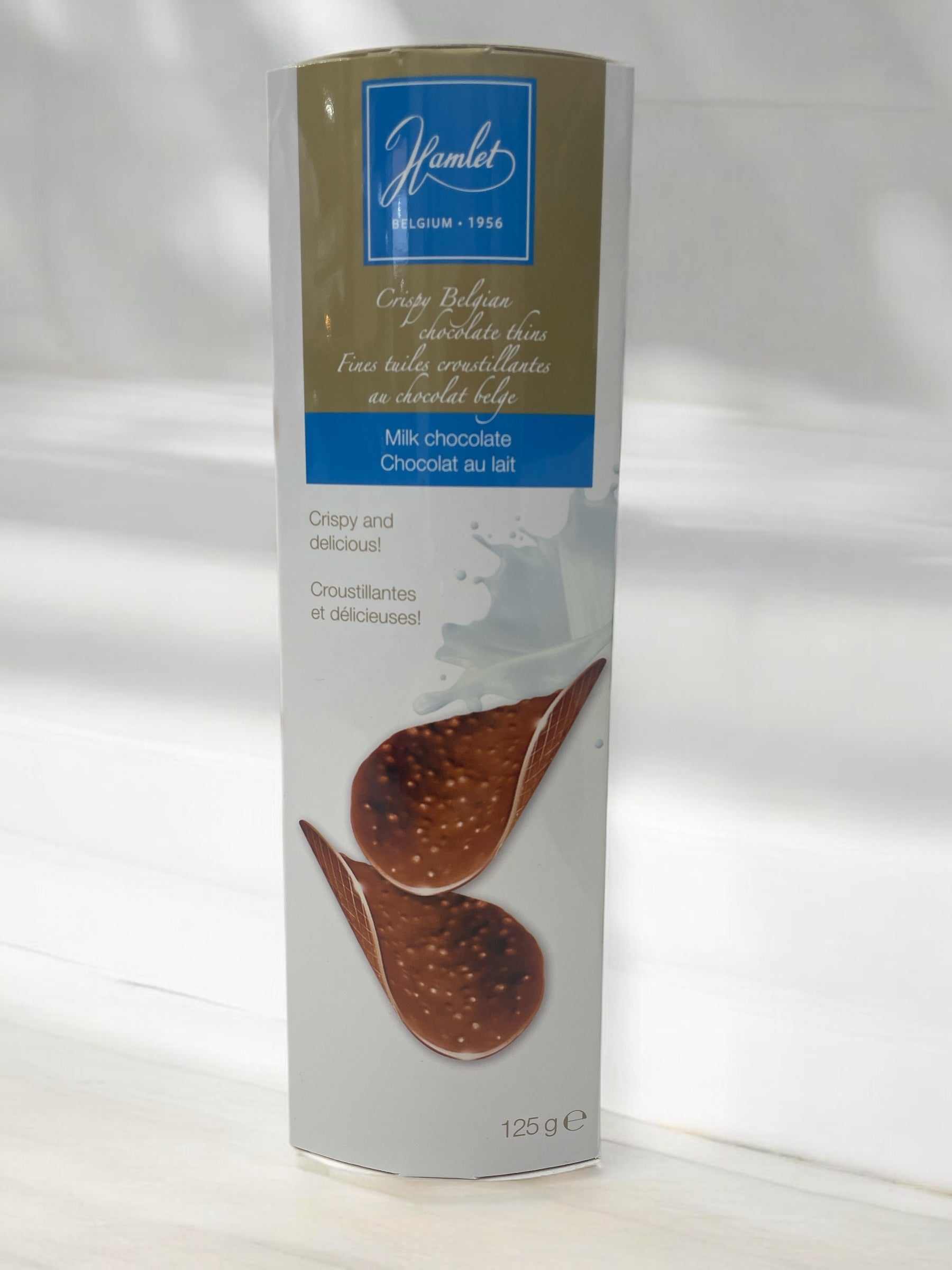 ベルギー産ハムレットミルクチョコクリスピー36枚入りパッケージ