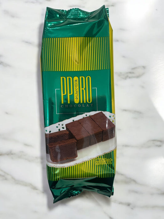 ポロショコラの個包装チョコレートケーキ、日本製。