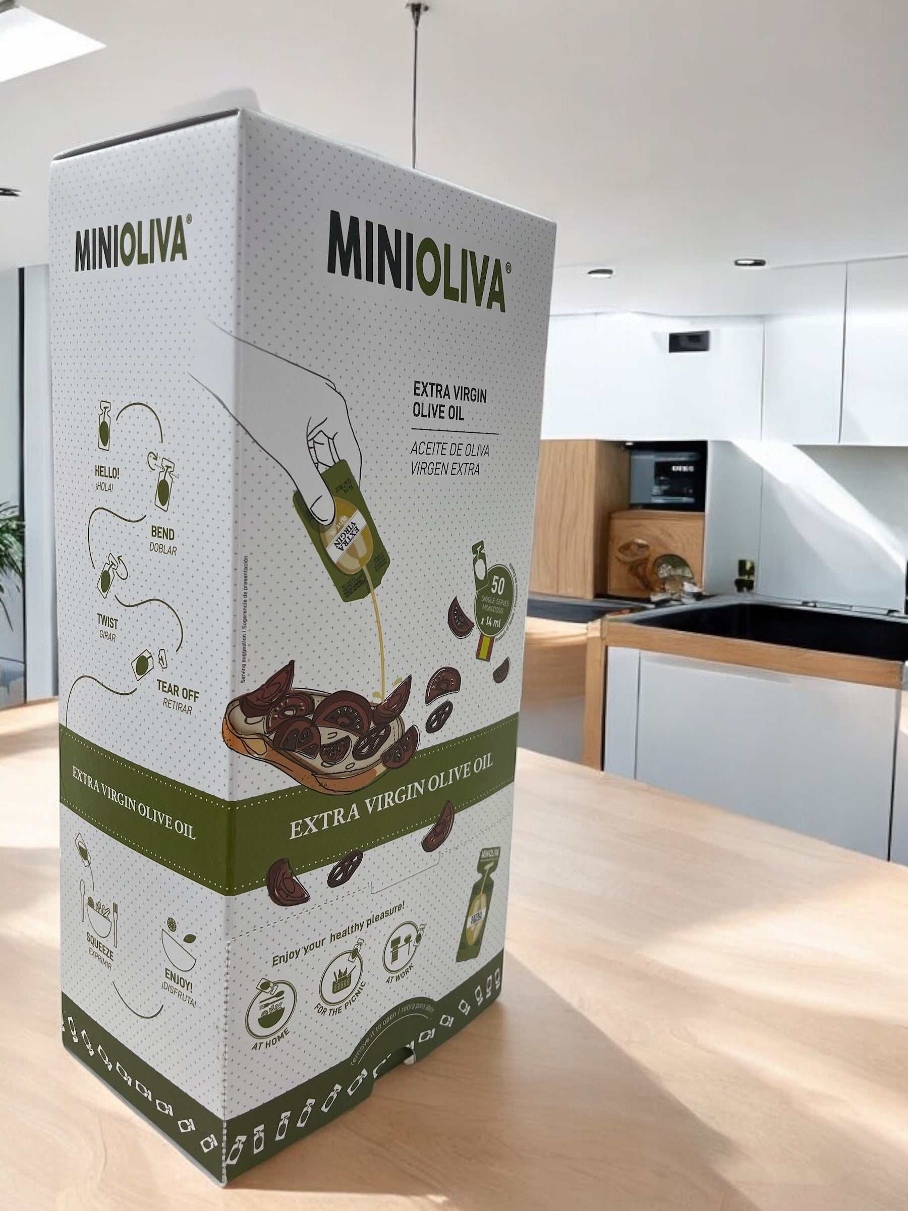 アルカラのMINIOLIVAエクストラバージンオリーブオイル小分けポーションパッケージ