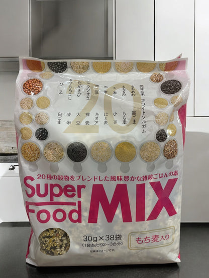 Super Food MIX with 20 grain blend and mochi barley, 30g x 38 bags for nutritious cooking.