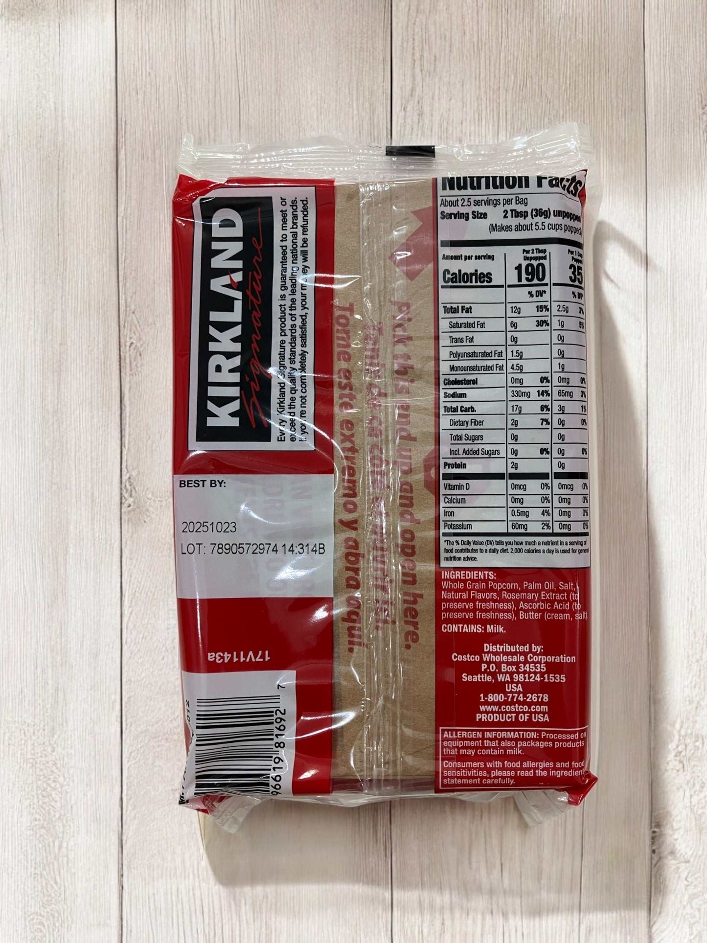 KS 電子レンジ用  ポップコーン　【小分け販売】【定番人気】/カークランドシグネチャー