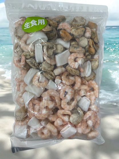 シーフードミックス  生食用　加熱済  冷凍食品  1kg   エビ イカ ホタテ ムール貝  【大容量でお得】