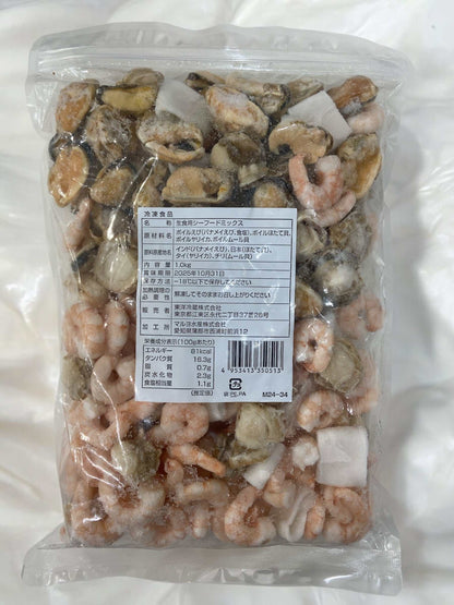 シーフードミックス  生食用　加熱済  冷凍食品  1kg   エビ イカ ホタテ ムール貝  【大容量でお得】