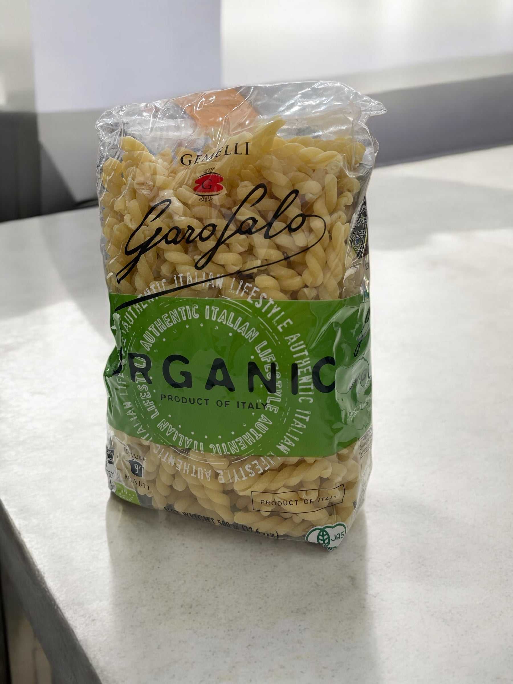 ガロファロ オーガニック ショートパスタ ジェメッリ 500g パッケージ