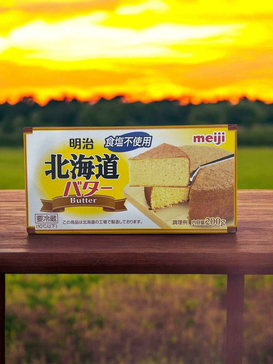 Meiji Hokkaido unsalted butter 200g made from fresh milk, perfect for cooking and baking.