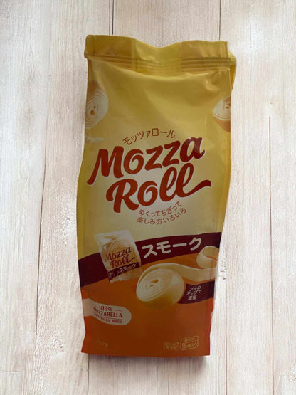 Mozza Roll smoked mozzarella cheese rolls 15-pack from Slovakia, soft texture, individually wrapped 16g each, refrigerated snack
