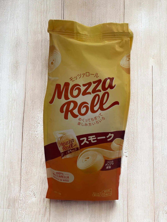 Mozza Roll smoked mozzarella cheese rolls 15-pack from Slovakia, soft texture, individually wrapped 16g each, refrigerated snack