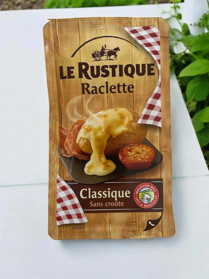 Le Rustique Raclette cheese slices 350g French refrigerated cheese for melting and cooking