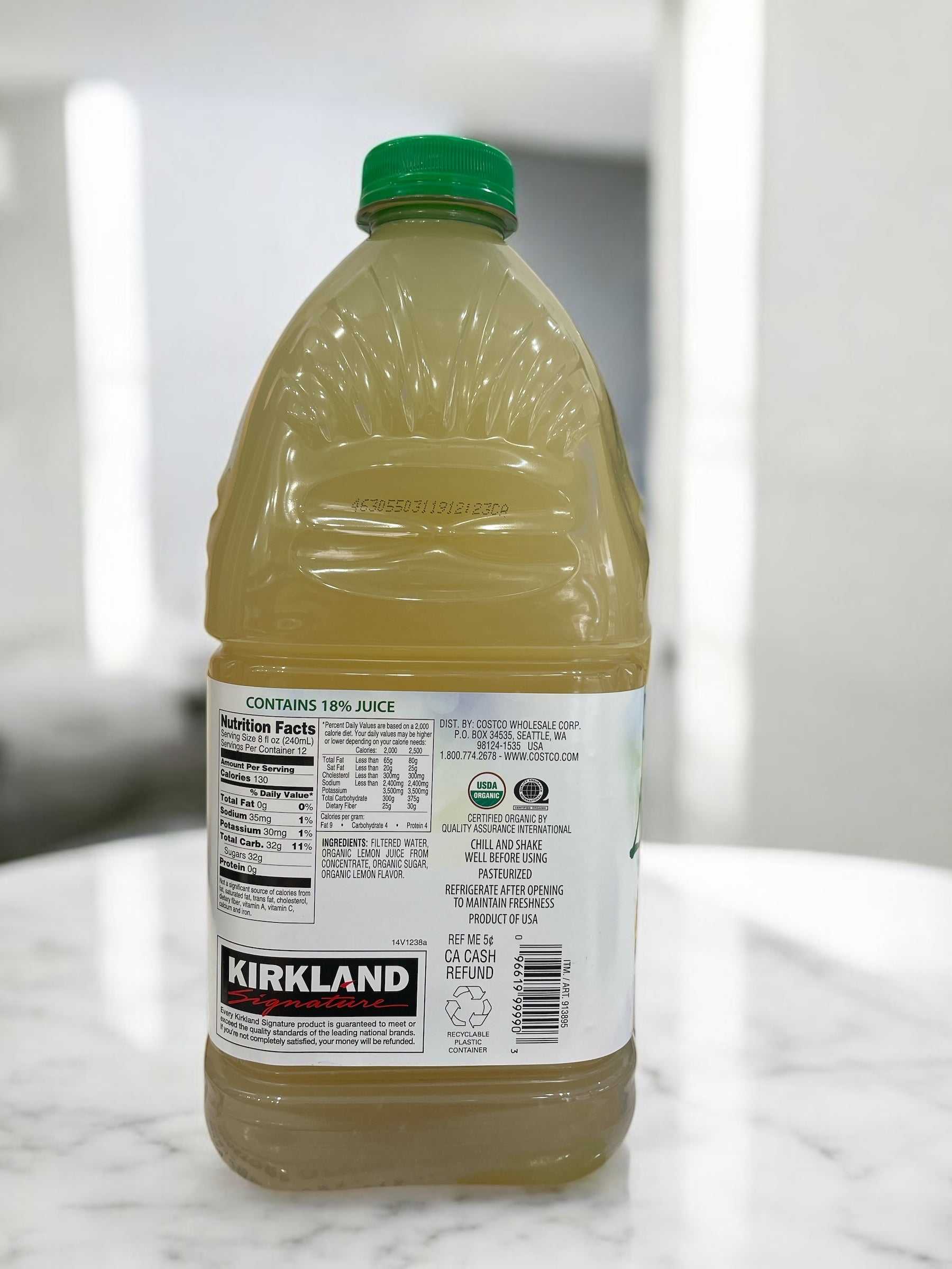 オーガニックレモネード 2.84L カークランドシグネチャー コストコオリジナルブランド
