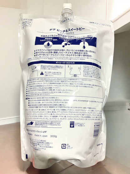 DOVE ダブ    ボディウォッシュ  ピーチ＆スイートピー   3kg   詰め替え用　大容量でお得
