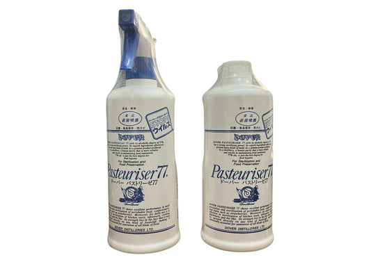 【お得なセット販売】ドーバー パストリーゼ 77 　【 本体1本 ＋ 付け替え用1本  計2本セット 】 　各500ml×2　食品用 除菌アルコールセット　詰め替え用
