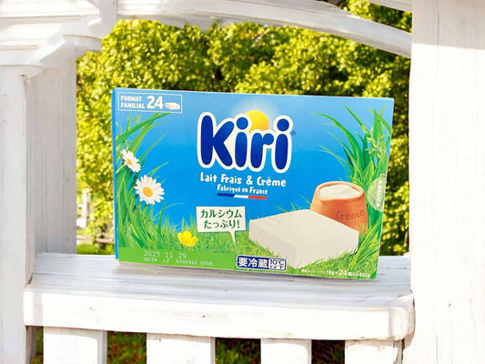 Kiri cream cheese 24 portion pack made in France with fresh milk and cream, rich in calcium, refrigerated cheese product