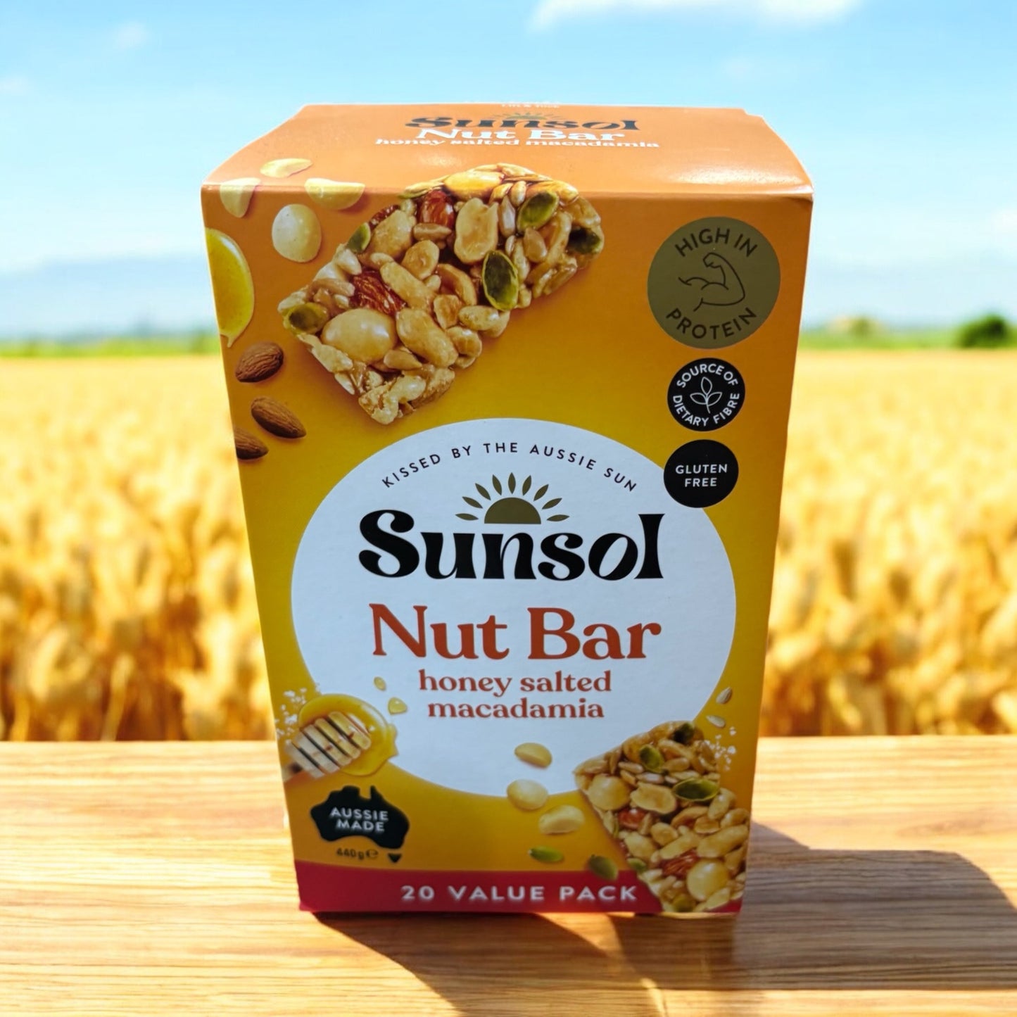 サンソール ナッツバー 20袋入り 高たんぱく グルテンフリーのマカダミアナッツバー