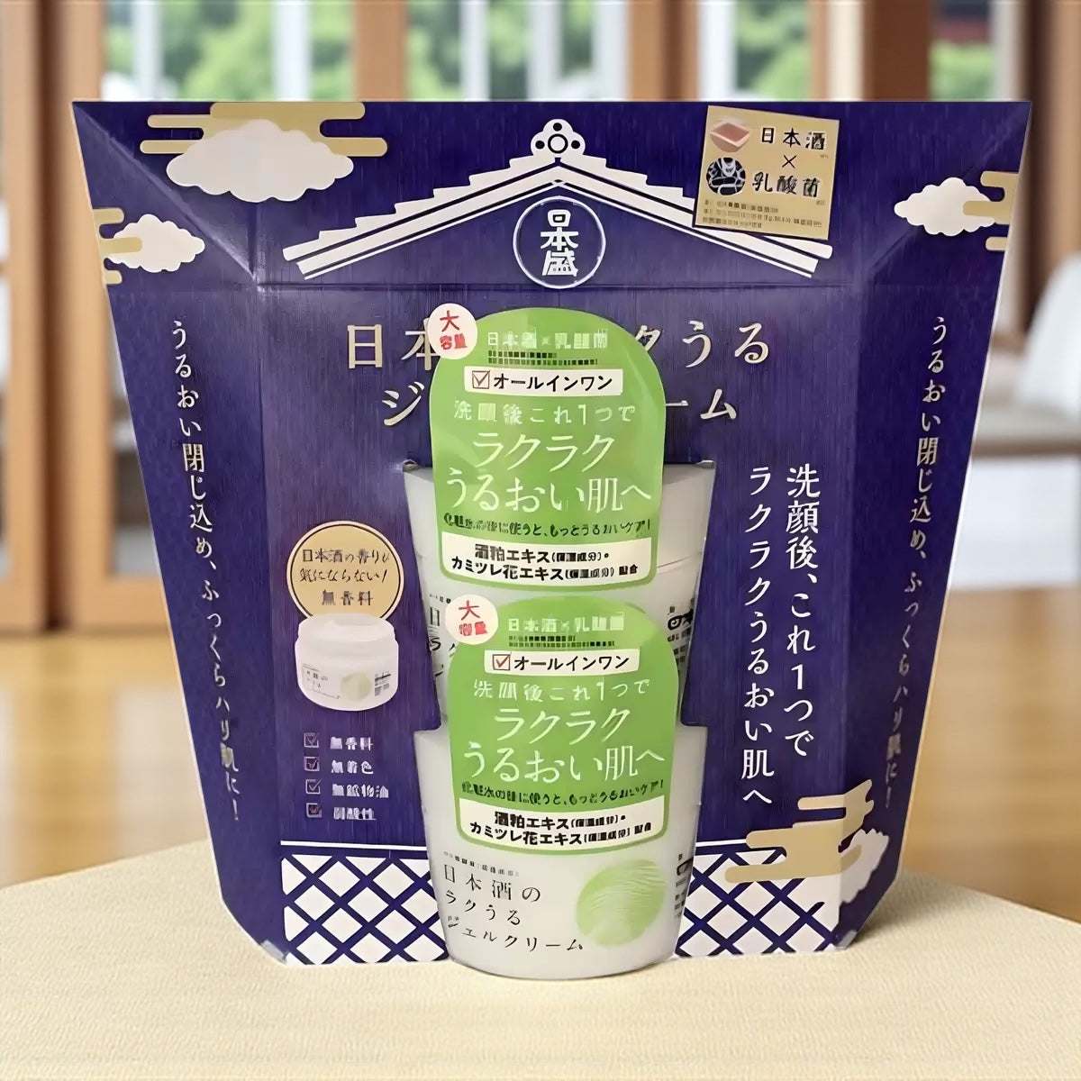 日本盛 日本酒のラクうるジェルクリーム 180g × 2個 セット