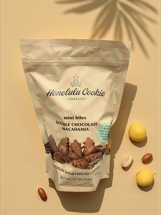 ホノルルクッキーのダブルチョコレート味454gパイナップル形ショートブレッドクッキー