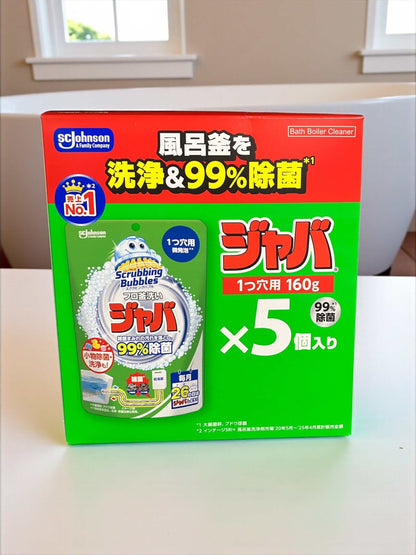 スクラビングバブル 風呂釜洗浄  ジャバ 1つ穴用 5個入り
