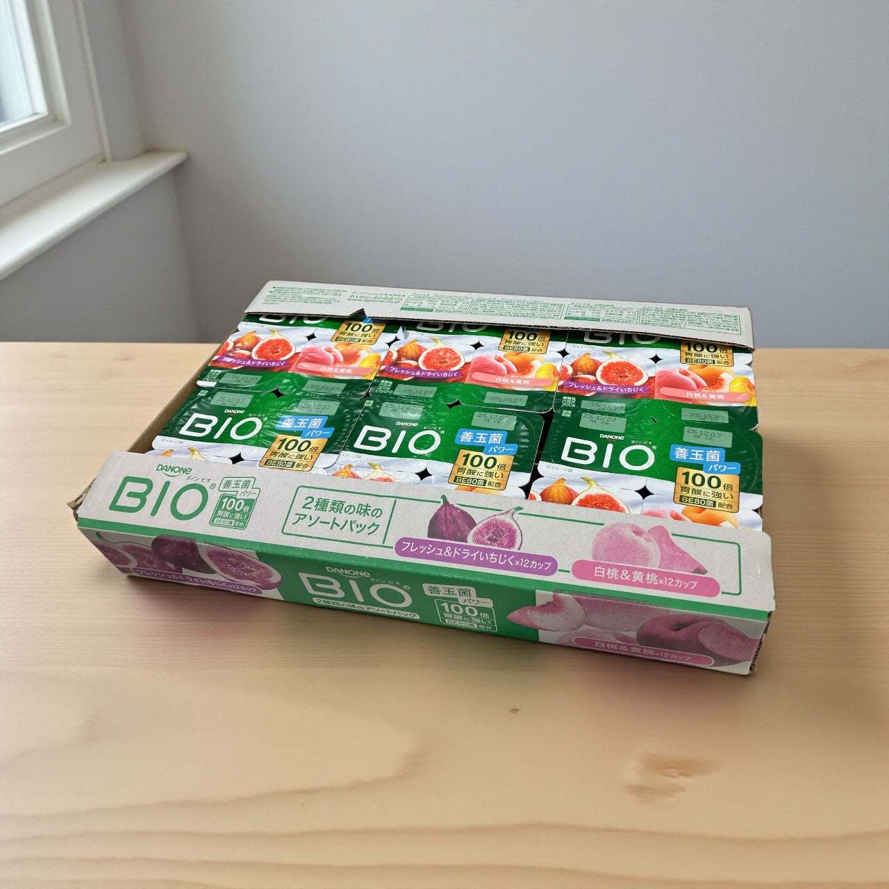ダノン ビオ いちじくとピーチ味の濃厚な乳酸菌ヨーグルトパック