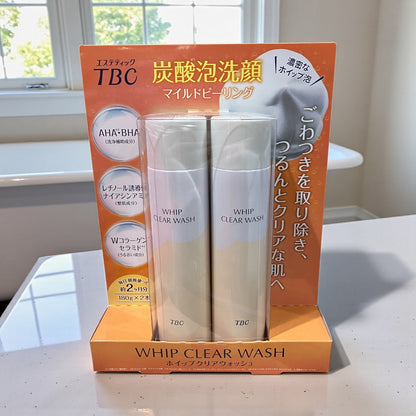 TBC ホイップクリアウォッシュ 180g x 2　炭酸泡洗顔  洗顔料