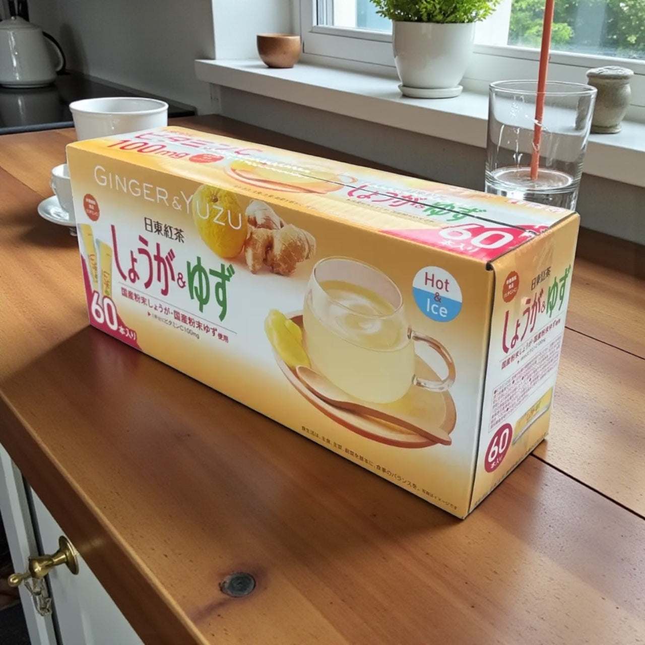 日東紅茶しょうがゆず60包入りの温かいビタミンC配合飲料パック