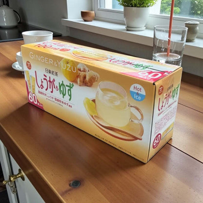日東紅茶しょうがゆず60包入りの温かいビタミンC配合飲料パック