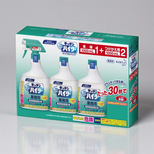 キッチン泡ハイター3本セット1000ml泡で除菌漂白する洗剤