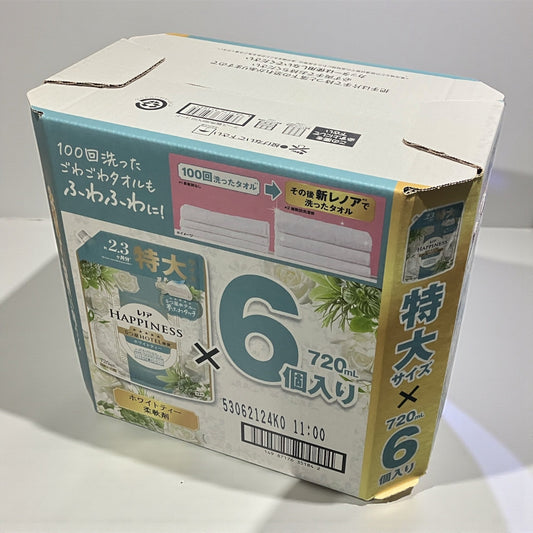 レノアハピネス 夢ふわタッチ 柔軟剤 ホワイトティー 詰め替え720ml x 6個  レノア 【お得なセット】
