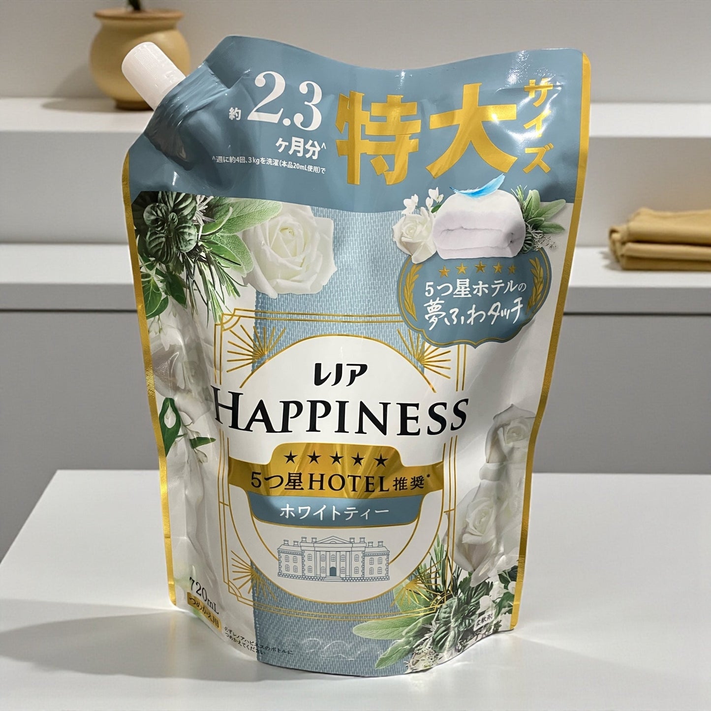 レノアハピネス 夢ふわタッチ 柔軟剤 ホワイトティー 詰め替え720ml x 6個  レノア 【お得なセット】