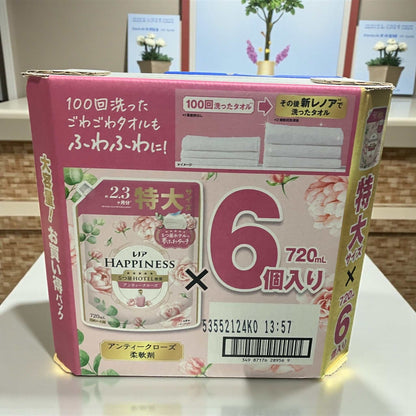 レノアハピネス柔軟剤アンティークローズ720ml6個セット高級ホテル風ふわふわ仕上げ