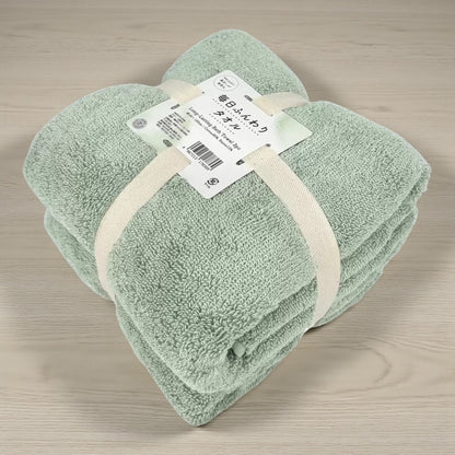 伊達タオル 毎日ふんわり バスタオル 2枚セット 60cm x 120cm　カラー グリーン