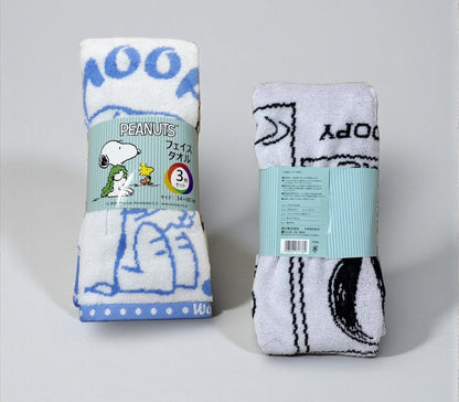 西川　スヌーピーフェイスタオル３枚セット 34x80cm  デザイン B