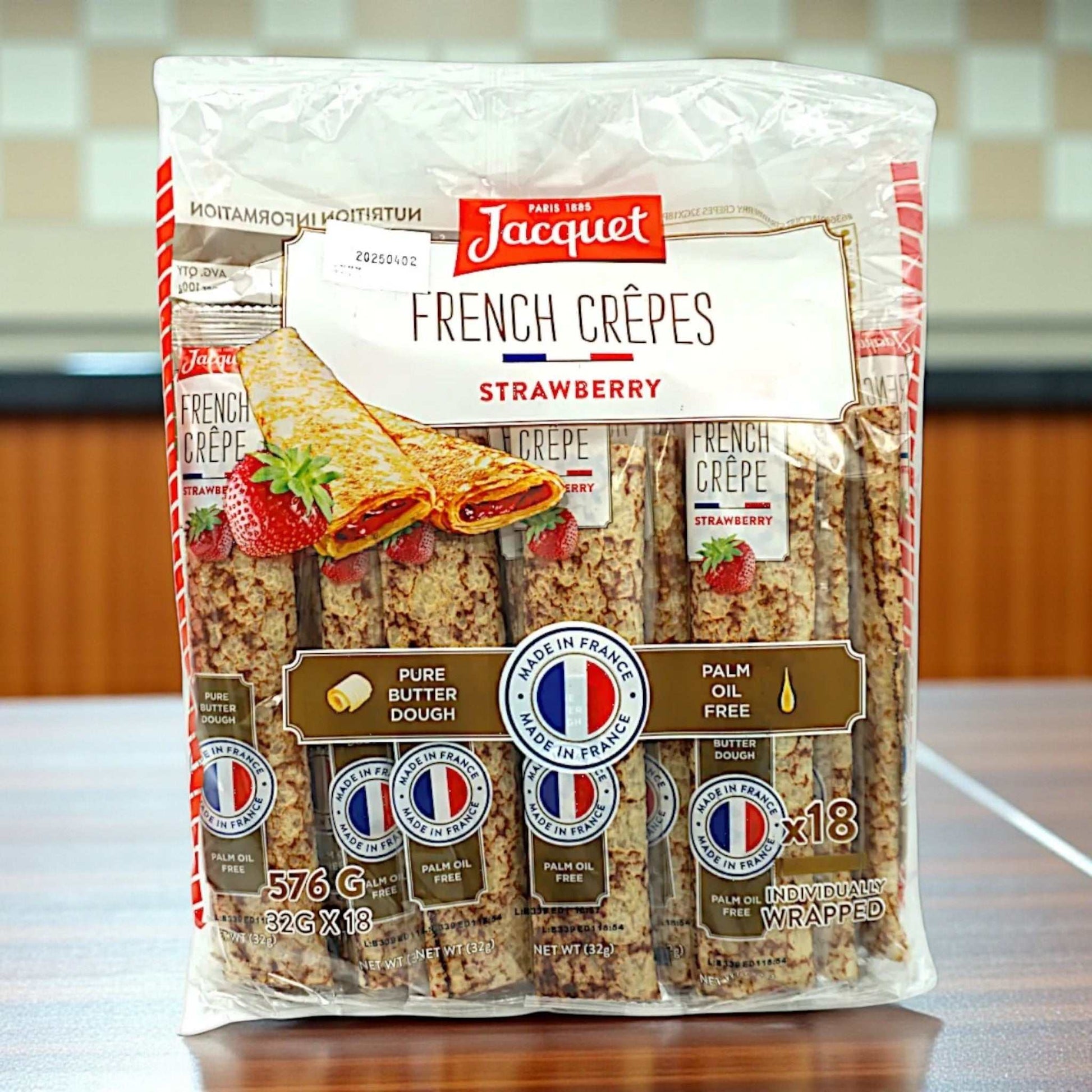 JACQUET ストロベリー クレープ フランス産の個包装苺クレープ18個入り