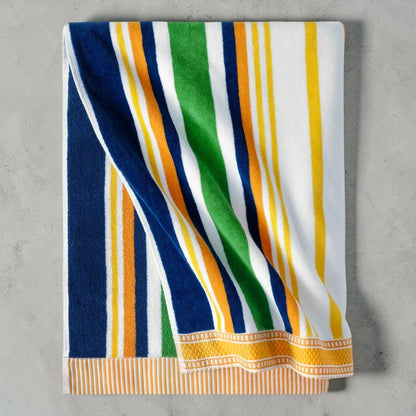 大判ビーチタオル 101cm x 182cm  WELSPUN  カラー  ミラーストライプ