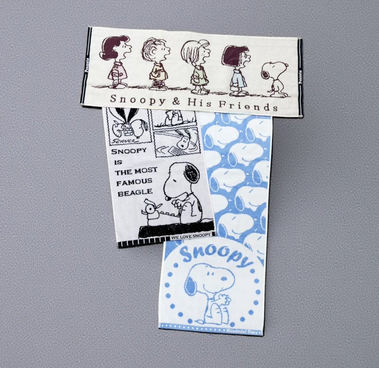 西川　スヌーピーフェイスタオル３枚セット 34x80cm  デザイン B