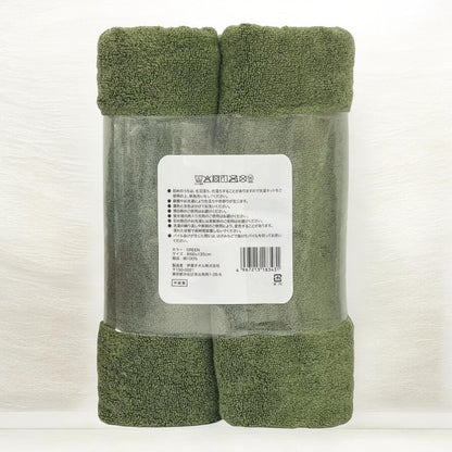伊澤タオル  もっちり弾力 バスタオル 60cm x 120cm 2枚パック  IZAWA TOWEL  カラー グリーン