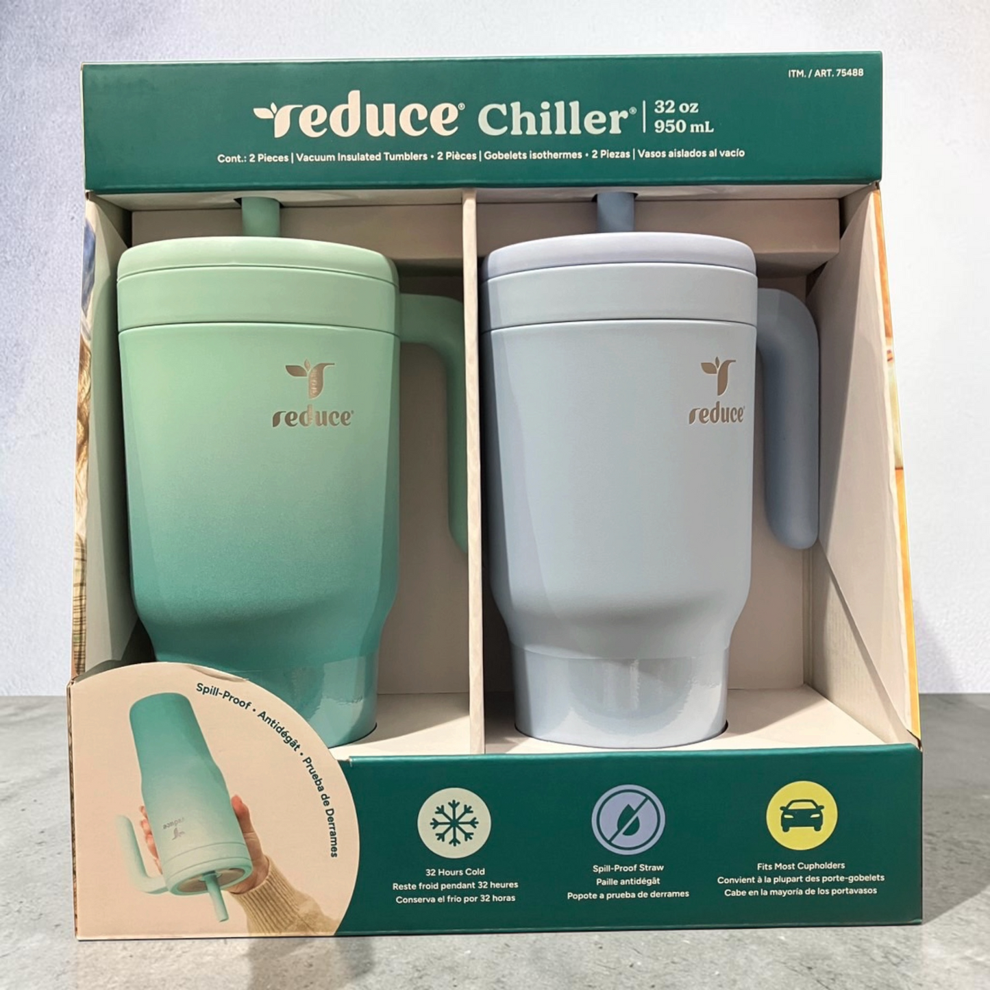 リデュース  チラー  ステンレスマグ   真空断熱  約950ml   2個セット  reduce Chiller  カラー  ライトブルー  ライトグリーン
