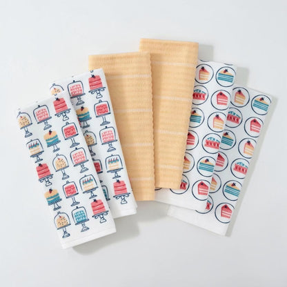 コストコ 商品 全国発送 KOCOSTOREのThreadmadeキッチンタオル6枚セット。ケーキ柄と無地の綿100%吸水タオル