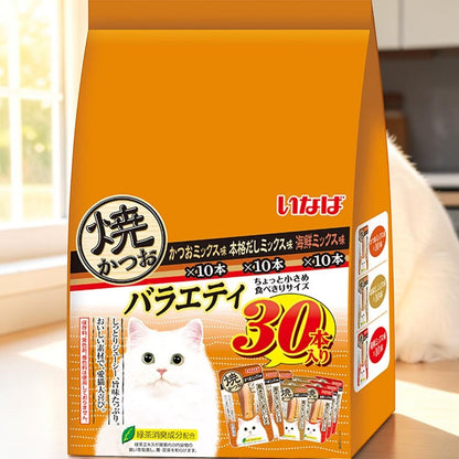 コストコ 商品 全国発送 KOCOSTOREのいなば焼かつお3種アソート30本入り。愛猫用おやつバラエティパック